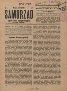Samorząd : tygodnik Zrzeszenia Samorządów Powiatowych ("Związku Sejmików"). R. 5, nr 2 (4 lutego 1923)