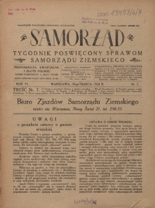 Samorząd : tygodnik poświęcony sprawom samorządu ziemskiego. R. 6 , nr 7 (30 marca 1924)