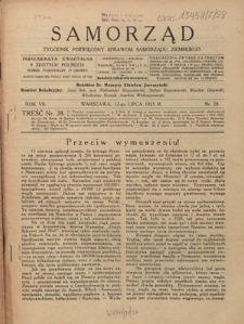 Samorząd : tygodnik poświęcowny sprawom samorządu ziemskiego. R. 7, nr 28 (12 lipca 1925)