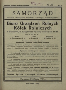Samorząd : tygodnik poświęcony sprawom samorządu terytorialnego. R. 10, nr 48 (25 listopada 1928)