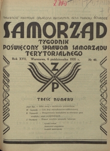 Samorząd : tygodnik poświęcony sprawom samorządu terytorialnego. R. 17, nr 40 (6 października 1935)