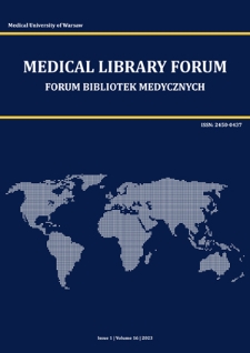 Medical Library Forum = Forum Bibliotek Medycznych. Vol. 16, issue 1 (2023)