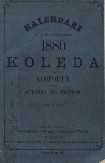 Kalendarz na Rok Przestępny 1880 R. 5