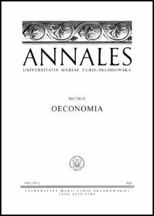 Annales Universitatis Mariae Curie-Skłodowska. Sectio H, Oeconomia Vol. 57 (2023), 2 - Spis treści