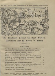 The Bookbinder : an illustrated journal for binders, librarians, and all lovers of books Vol. 2, No 13 (July 25, 1888)