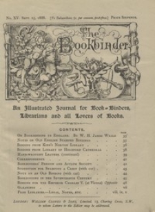 The Bookbinder : an illustrated journal for binders, librarians, and all lovers of books Vol. 2, No 15 (Sept. 25, 1888)