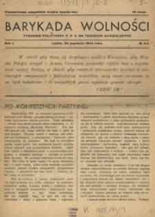 Barykada Wolności : tygodnik polityczny P.P.S. na terenach wyzwolonych R. 1, No 2/3 (24 wrzes. 1944)