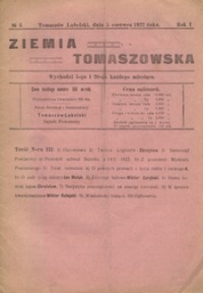 Ziemia Tomaszowska R. 1, Nr 3 ( 5 czerw. 1922)
