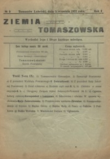 Ziemia Tomaszowska R. 1, Nr 9 (5 wrzes. 1922)