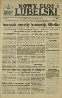 Nowy Głos Lubelski. R. 1, nr 142 (27 września 1940)