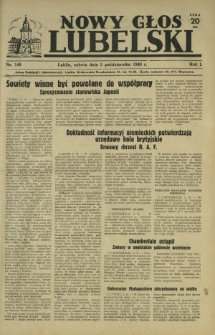Nowy Głos Lubelski. R. 1, nr 149 (5 października 1940)