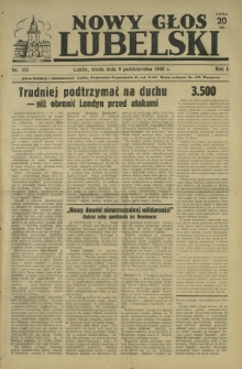 Nowy Głos Lubelski. R. 1, nr 152 (9 października 1940)