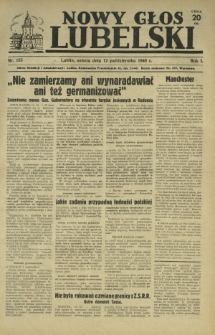 Nowy Głos Lubelski. R. 1, nr 155 (12 października 1940)