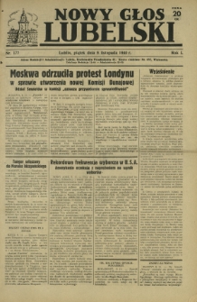 Nowy Głos Lubelski. R. 1, nr 177 (8 listopada 1940)