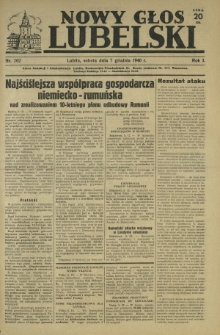 Nowy Głos Lubelski. R. 1, nr 202 (7 grudnia 1940)
