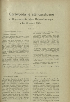 Sprawozdanie Stenograficzne z 116 Posiedzenia Sejmu Ustawodawczego z dnia 30 stycznia 1920 r.