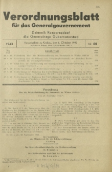 Verordnungsblatt für das Generalgouvernement = Dziennik Rozporządzeń dla Generalnego Gubernatorstwa. 1943, Nr. 80 (6. Oktober)
