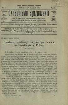 Czasopismo Sędziowskie : organ Oddziału Lwowskiego Zrzeszenia Sędziów i Prokuratorów Rzpltej Polskiej. R. 10, nr 2 (marzec-kwiecień 1936)