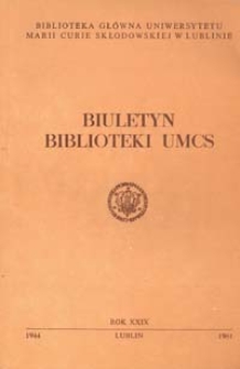 Biuletyn Biblioteki UMCS. R. 29 (1981)
