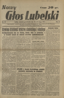Nowy Głos Lubelski. R. 2, nr 39 (16-17 lutego 1941)