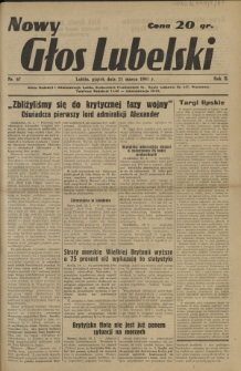 Nowy Głos Lubelski. R. 2, nr 67 (21 marca 1941)