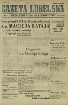 Gazeta Lubelska : niezależne pismo demokratyczne. R. 2, nr 173=482 (25 czerwiec 1946)