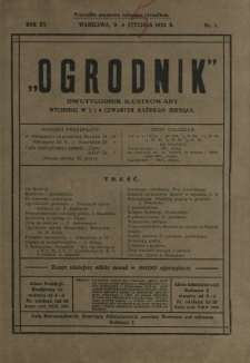 Ogrodnik : dwutygodnik ilustrowany.R. 15, nr 1 (8 stycznia 1925)