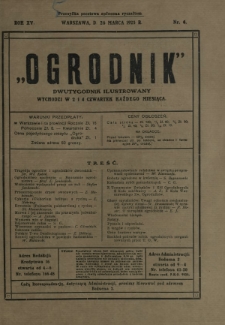 Ogrodnik : dwutygodnik ilustrowany. R. 15, nr 6 (26 marca 1925)