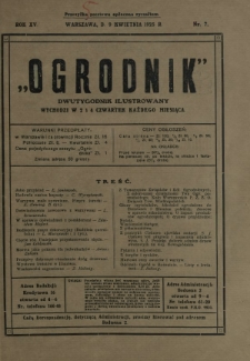Ogrodnik : dwutygodnik ilustrowany. R. 15, nr 7 (9 kwietnia 1925)