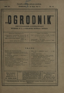 Ogrodnik : dwutygodnik ilustrowany. R. 15, nr 10 (28 maja 1925)