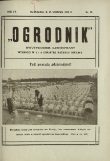 Ogrodnik : dwutygodnik ilustrowany. R. 15, nr 15 (13 sierpnia 1925)