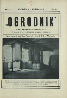 Ogrodnik : dwutygodnik ilustrowany. R. 15, nr 16 (27 sierpnia 1925)