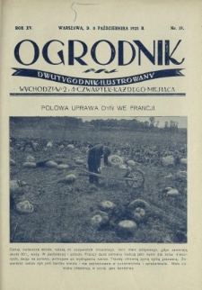 Ogrodnik : dwutygodnik ilustrowany. R. 15, nr 19 (8 października 1925)