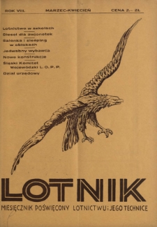 Lotnik : organ Wielkopolskiego Klubu Lotników / red. Edmund Hołodyński. R. 8, nr 3-4=132-133 (marzec-kwiecień 1931)