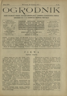 Ogrodnik : organ Polskiego Związku Zrzeszeń Ogrodniczych i Syndykatu Plantatorów Chmielu. R. 17, nr 24 (22 grudnia 1927