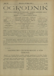 Ogrodnik : organ Polskiego Związku Zrzeszeń Ogrodniczych i Syndykatu Plantatorów Chmielu. R. 20, nr 13 (10 lipca 1930)