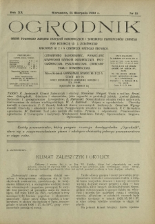 Ogrodnik : organ Polskiego Związku Zrzeszeń Ogrodniczych i Syndykatu Plantatorów Chmielu. R. 20, nr 15 (14 sierpnia 1930)