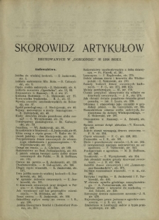Ogrodnik : organ Polskiego Związku Zrzeszeń Ogrodniczych i Syndykatu Plantatorów Chmielu. Skorowidz artykułów za rok 1930