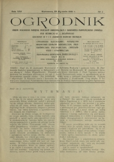 Ogrodnik : pismo dwutygodniowe ilustrowane obejmujące wszystkie działy ogrodnictwa / pod red. W. J. Zielińskiego. R. 21, nr 2 (29 stycznia 1931)