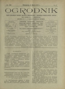 Ogrodnik : pismo dwutygodniowe ilustrowane obejmujące wszystkie działy ogrodnictwa / pod red. W. J. Zielińskiego. R. 21, nr 5 (12 marca 1931)