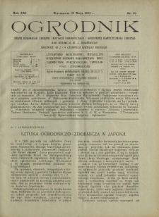 Ogrodnik : pismo dwutygodniowe ilustrowane obejmujące wszystkie działy ogrodnictwa / pod red. W. J. Zielińskiego. R. 21, nr 10 (28 maja 1931)