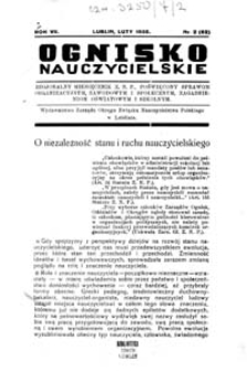 Ognisko Nauczycielskie : regjonalny miesięcznik Z.N.P. poświęcony sprawom organizacyjnym, zawodowym i społecznym, zagadnieniom oświatowym i szkolnym. R. 7, 1935 Nr 2 (62)