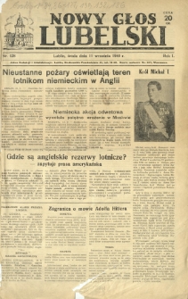 Nowy Głos Lubelski : jedyne polskie pismo wychodzące na terenie Gubernii Lubelskiej. R. 1, nr 128 (11 września 1940)
