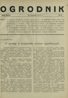 Ogrodnik / red. Stefan Skawiński. R. 27, nr 2 (15 stycznia 1937)