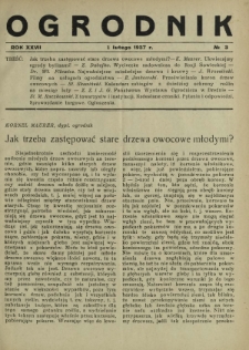 Ogrodnik / red. Stefan Skawiński. R. 27 nr 3 (1 lutego 1937)