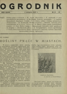 Ogrodnik / red. Stefan Skawiński. R.27, nr 15/16 (1 sierpnia 1937)