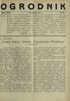 Ogrodnik / red. Stefan Skawiński. R. 27, nr 21 (1 listopada 1937)