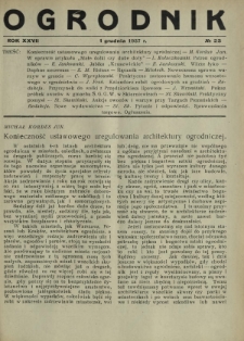 Ogrodnik / red. Stefan Skawiński. R. 27, nr 23 (1 grudnia 1937)