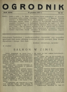 Ogrodnik / red. Stefan Skawiński. R. 27, nr 24 (15 grudnia 1937)