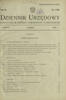 Dziennik Urzędowy Kuratorjum Okręgu Szkolnego Lubelskiego R. 9, nr 4 (88) 1 grudnia 1936